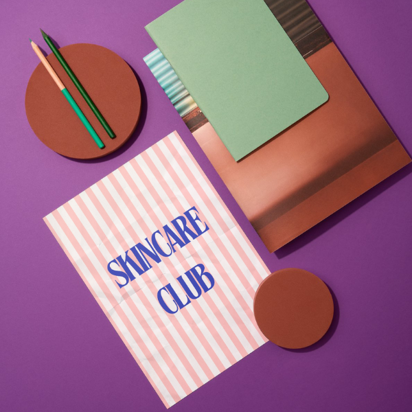 Grußkarte "SKINCARE CLUB" Hochformat A6 (148 x 105 mm) inkl. Umschlag - edles, mattes 350g Premiumpapier