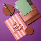 Grußkarte "Hallo Skincare" Hochformat A6 (148 x 105 mm) inkl. Umschlag - edles, mattes 350g Premiumpapier