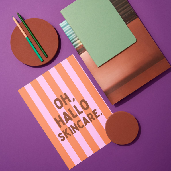 Grußkarte "Hallo Skincare" Hochformat A6 (148 x 105 mm) inkl. Umschlag - edles, mattes 350g Premiumpapier