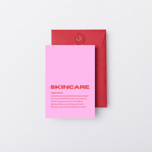 Grußkarte "Skincare" Hochformat A6 (148 x 105 mm) inkl. Umschlag - edles, mattes 350g Premiumpapier
