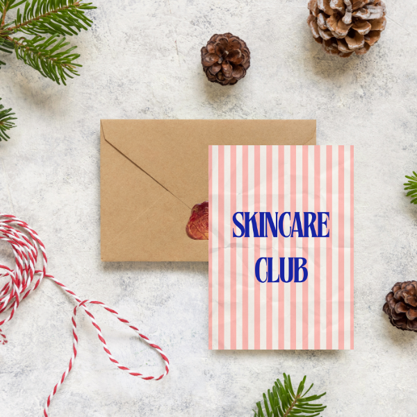 Grußkarte "SKINCARE CLUB" Hochformat A6 (148 x 105 mm) inkl. Umschlag - edles, mattes 350g Premiumpapier
