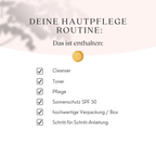 Morgen- & Abendroutine 'Essentials' + LSF50 + Hyaluronsäure, Niacinamid, Snail Mucin