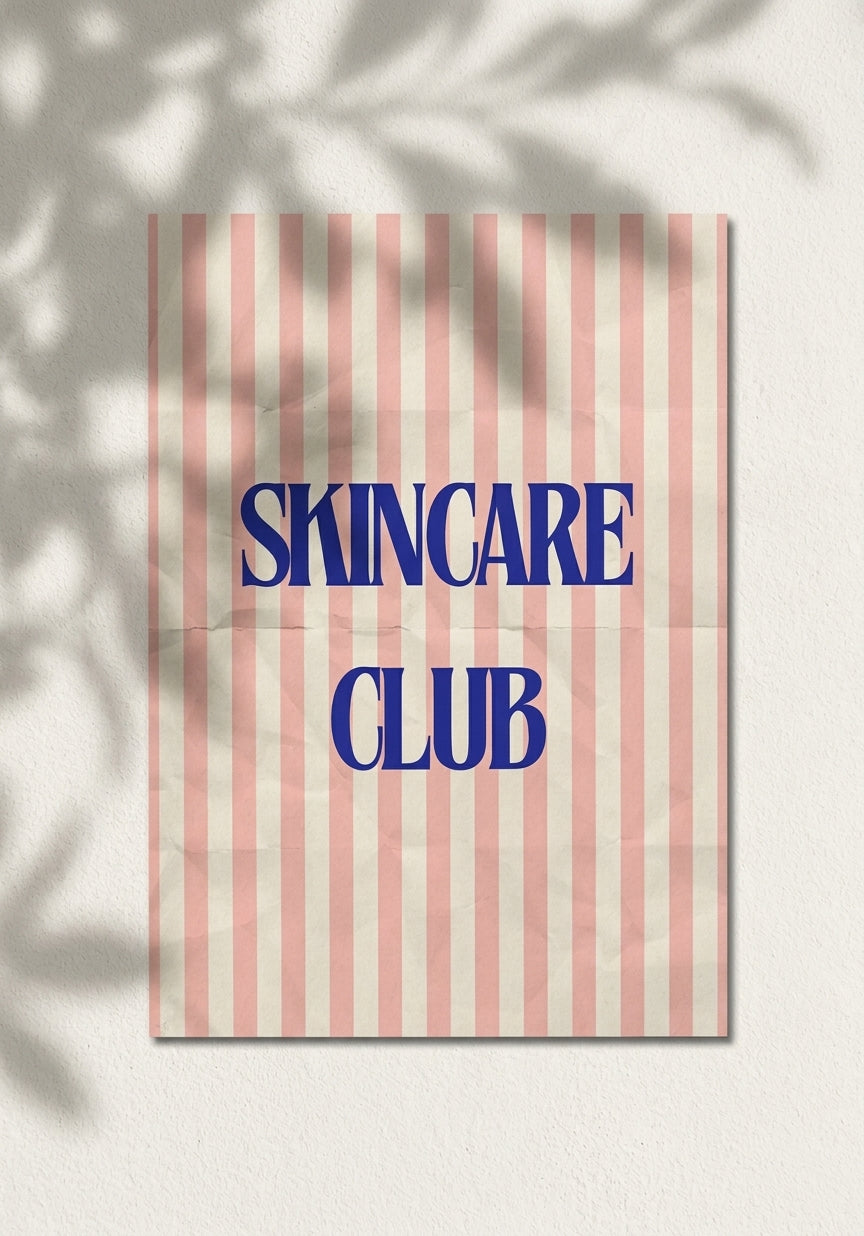 Grußkarte "SKINCARE CLUB" Hochformat A6 (148 x 105 mm) inkl. Umschlag - edles, mattes 350g Premiumpapier