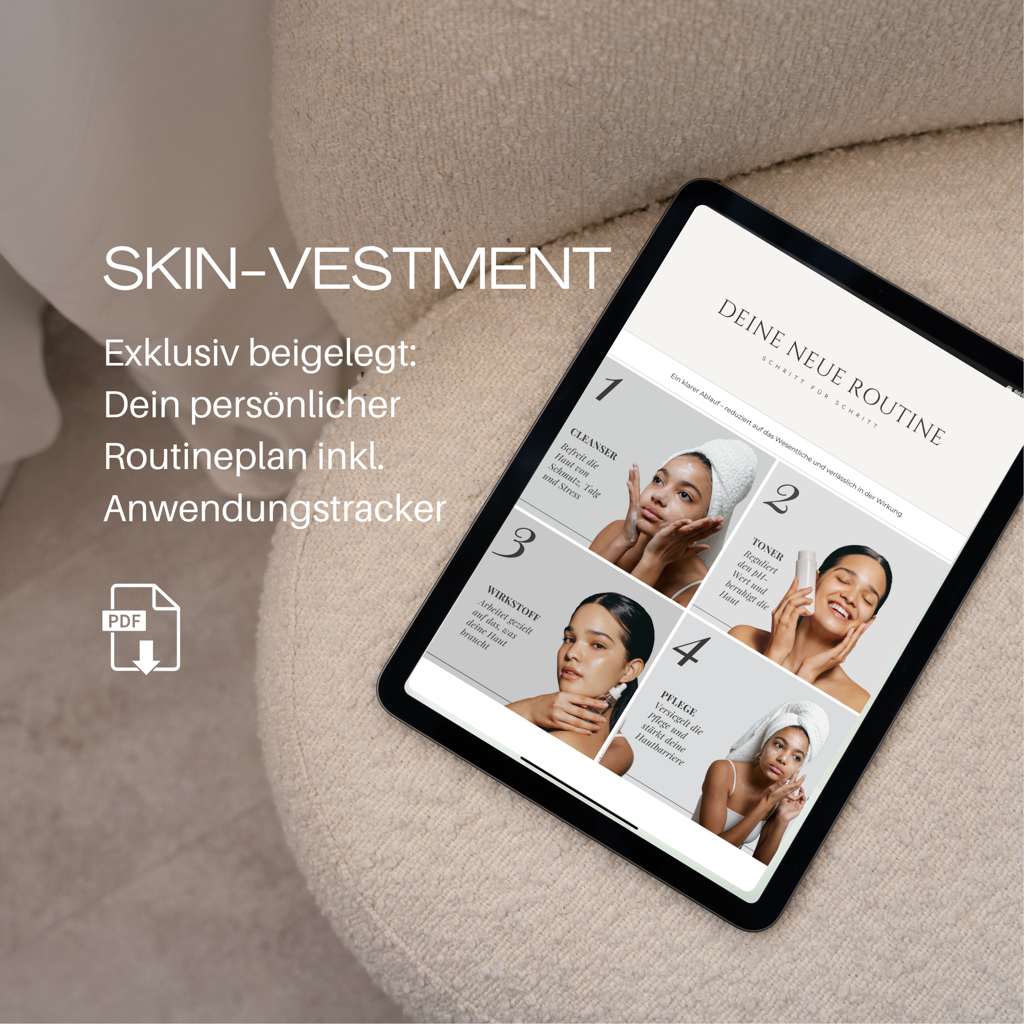 Morgen- & Abendroutine 'Glow Balance' + LSF50 + Vit C, Hyaluronsäure, Niacinamid