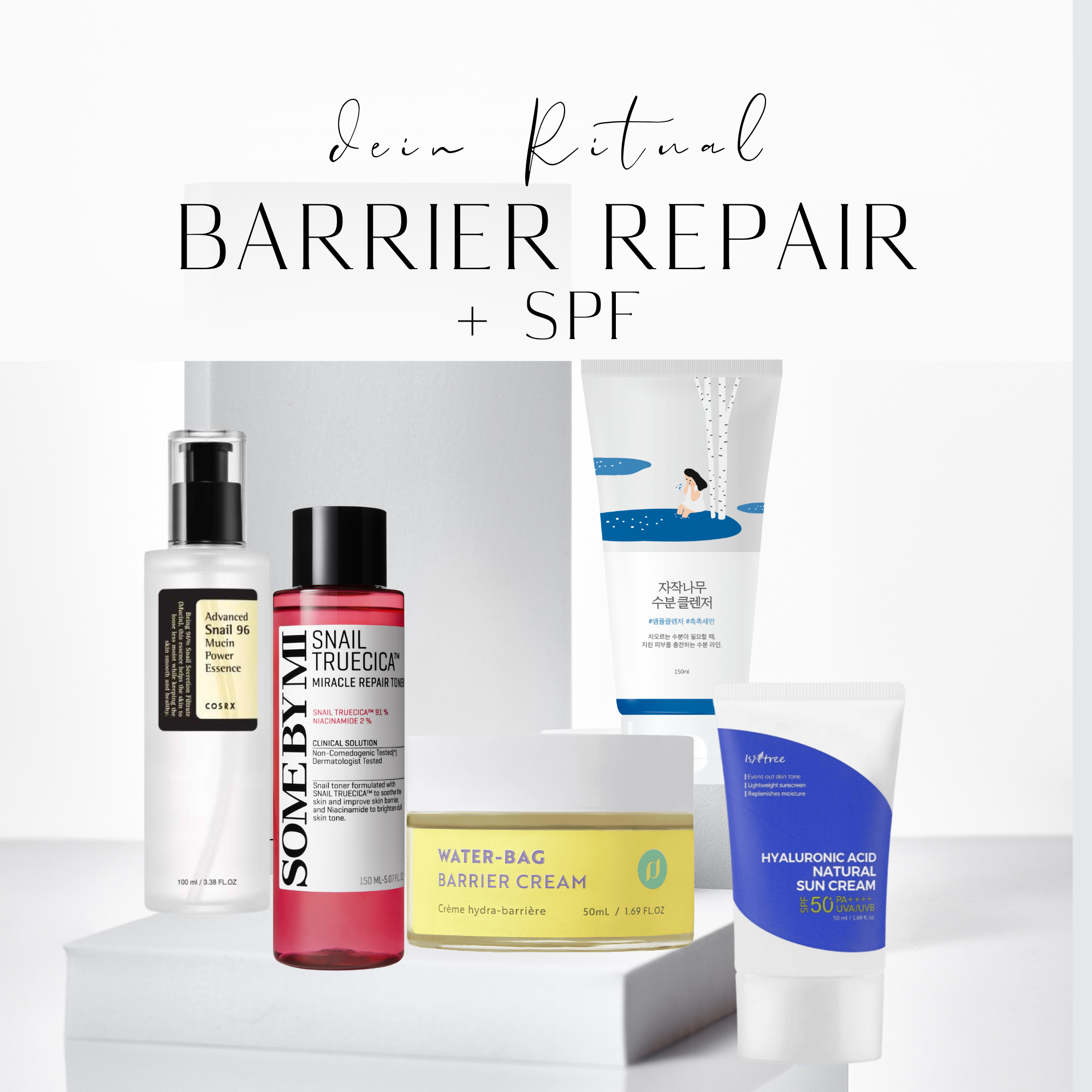 Morgen- & Abendroutine 'Barrier Repair' + LSF50 + Panthenol, Ceramide, Centella