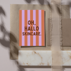 Grußkarte "Hallo Skincare" Hochformat A6 (148 x 105 mm) inkl. Umschlag - edles, mattes 350g Premiumpapier