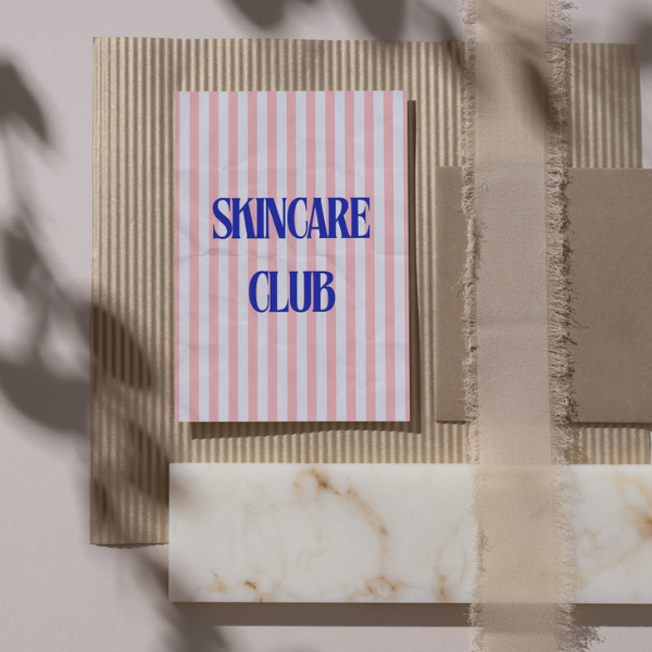 Grußkarte "SKINCARE CLUB" Hochformat A6 (148 x 105 mm) inkl. Umschlag - edles, mattes 350g Premiumpapier