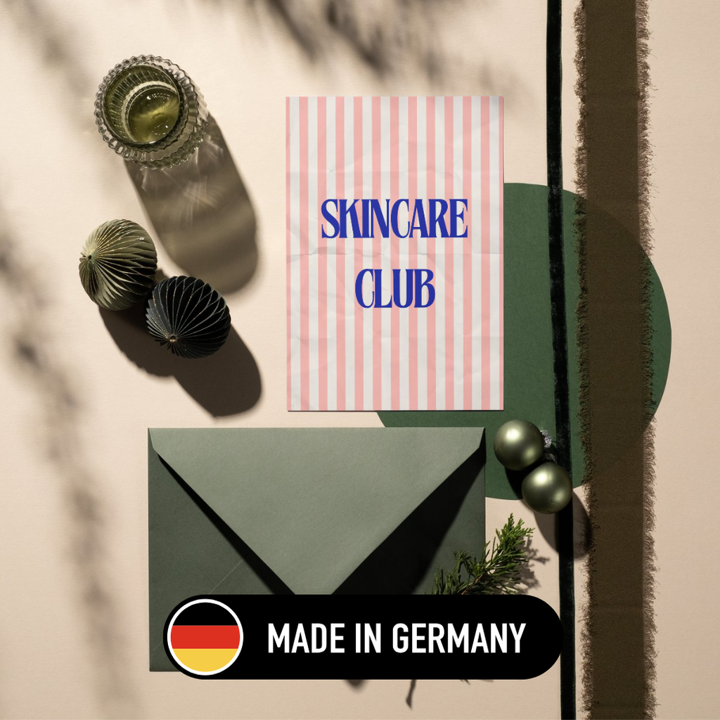 Grußkarte "SKINCARE CLUB" Hochformat A6 (148 x 105 mm) inkl. Umschlag - edles, mattes 350g Premiumpapier
