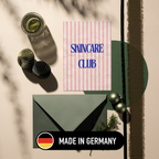 Grußkarte "SKINCARE CLUB" Hochformat A6 (148 x 105 mm) inkl. Umschlag - edles, mattes 350g Premiumpapier