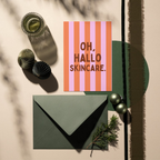 Grußkarte "Hallo Skincare" Hochformat A6 (148 x 105 mm) inkl. Umschlag - edles, mattes 350g Premiumpapier