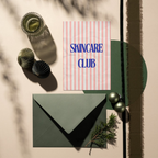 Grußkarte "SKINCARE CLUB" Hochformat A6 (148 x 105 mm) inkl. Umschlag - edles, mattes 350g Premiumpapier