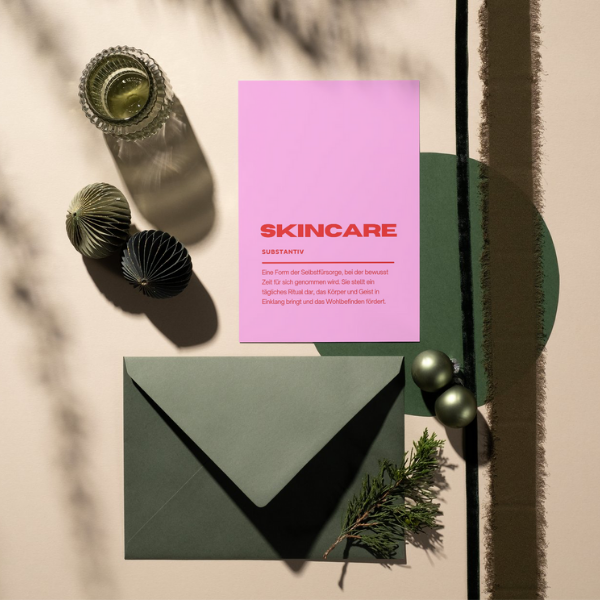 Grußkarte "Skincare" Hochformat A6 (148 x 105 mm) inkl. Umschlag - edles, mattes 350g Premiumpapier