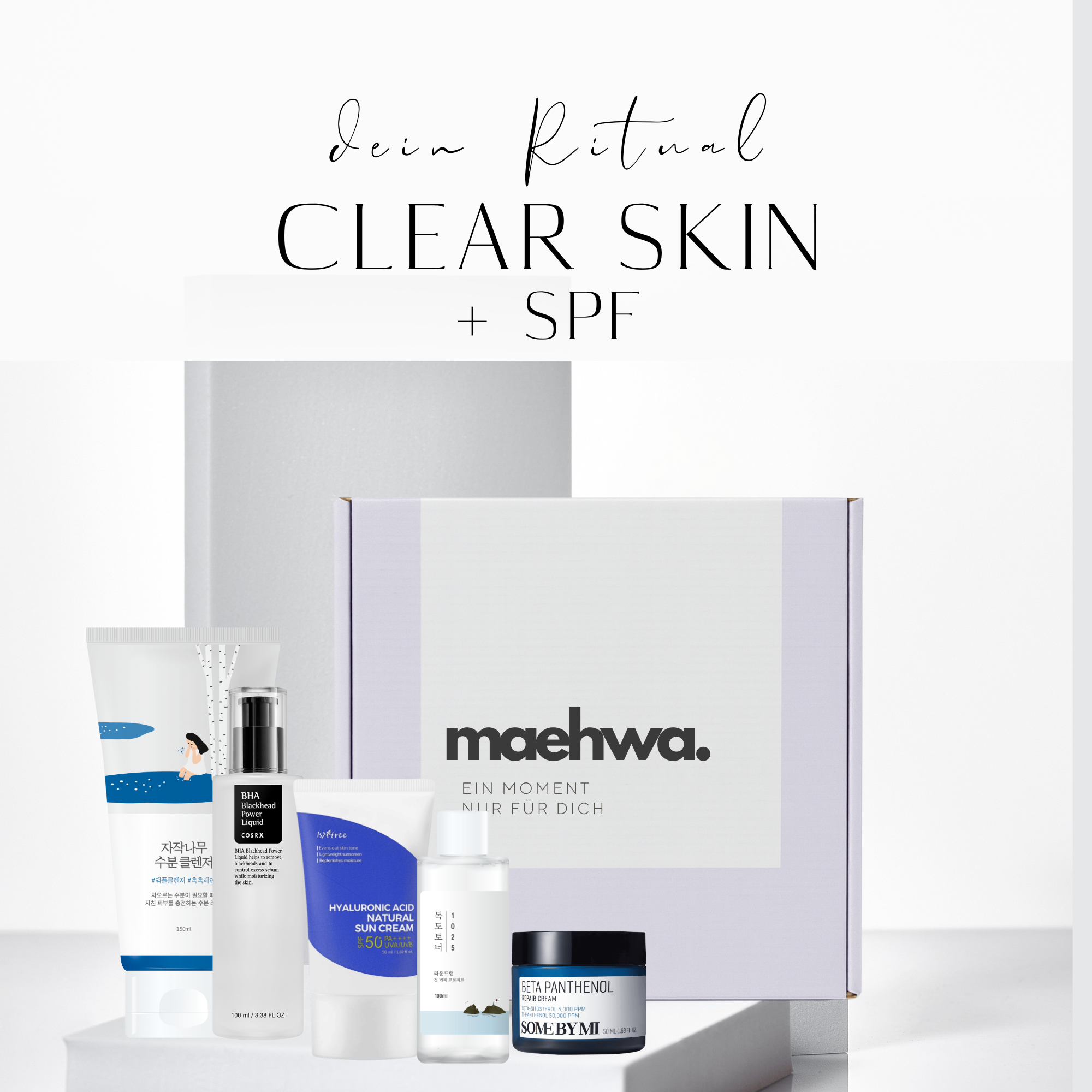 Morgen- & Abendroutine 'Clear Skin' + LSF50 + 4% BHA, Niacinamid