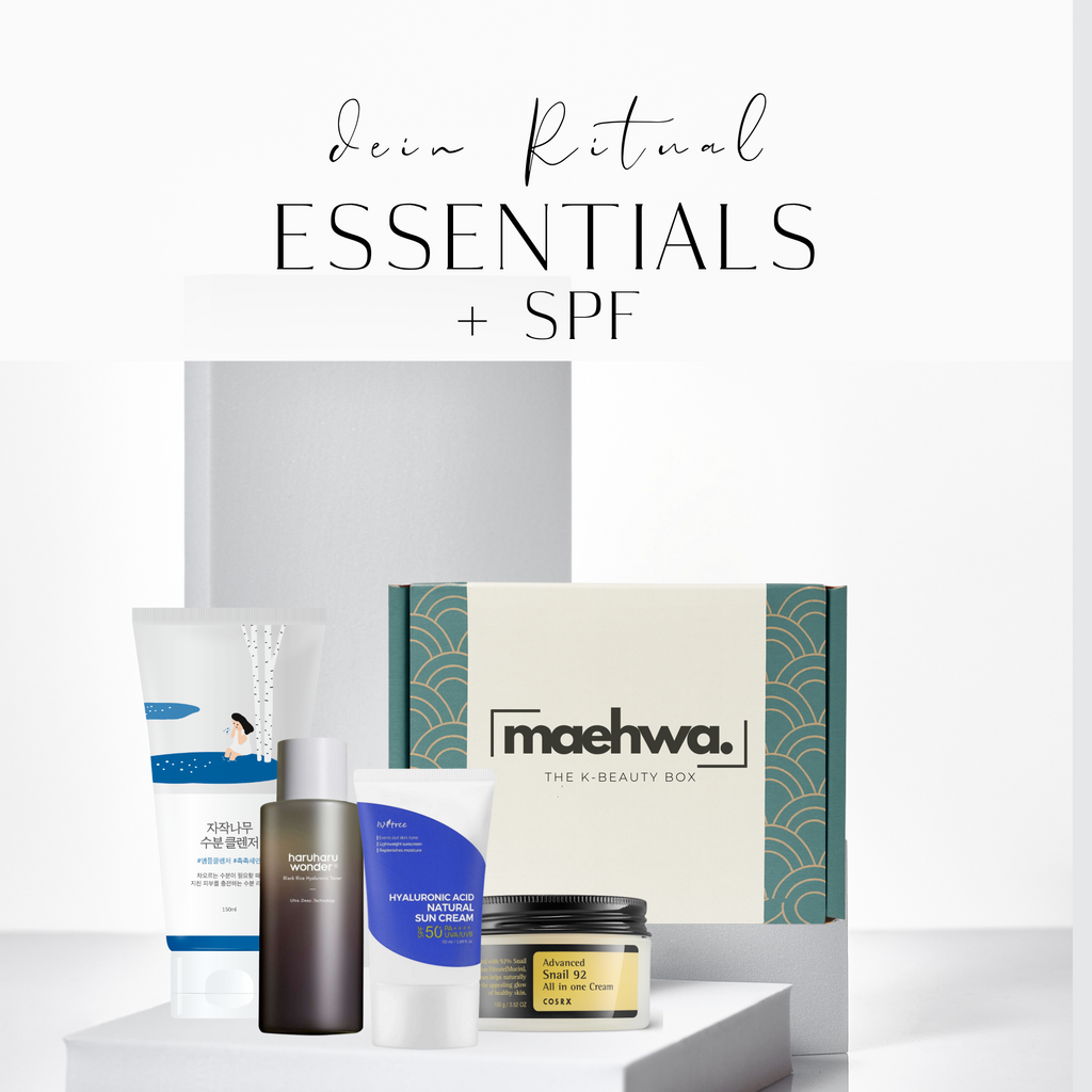 Morgen- & Abendroutine 'Essentials' + LSF50 + Hyaluronsäure, Niacinamid, Snail Mucin