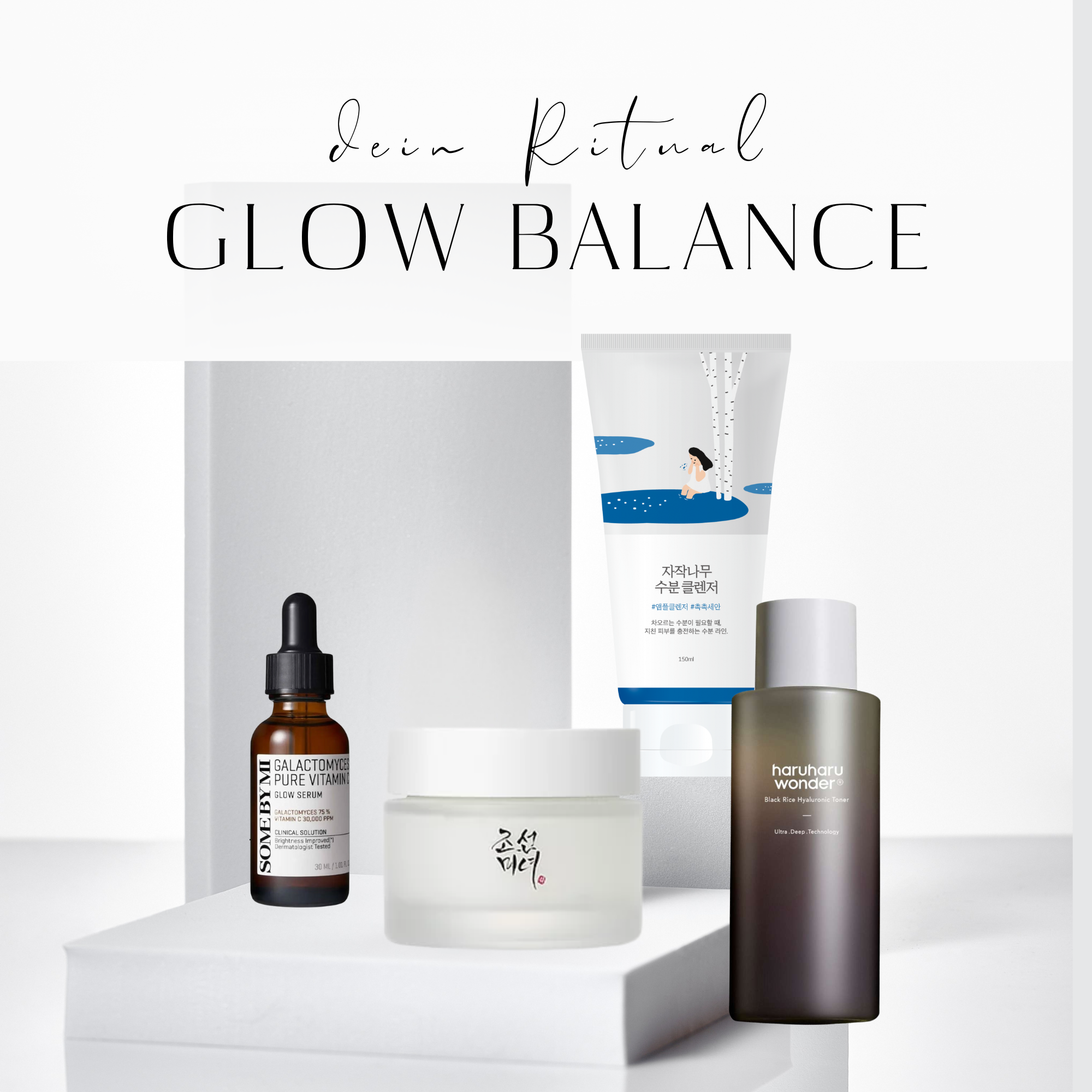 Abendroutine 'Glow Balance': Vitamin C, Hyaluronsäure, Niacinamid